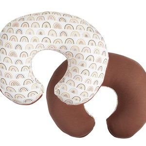 Boppy Nursing Pillow Cover | Spiced Rainbow & Solid Rust Clay